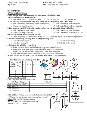 Kiểm tra một tiết môn Công nghệ 8 - Trường THCS Nguyễn Hoa